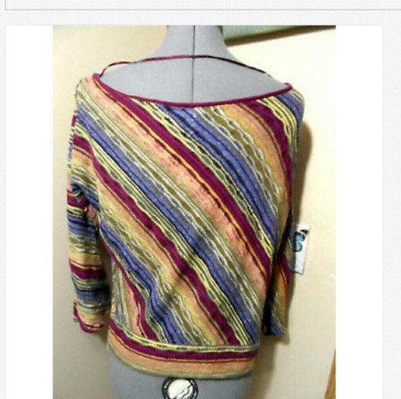 FREE PEOPLE Off-shoulder Top XS Multi color blouse - Picture 5 of 6